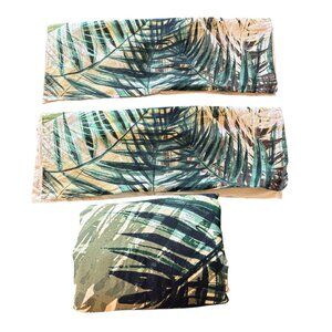 Crate And Barrel Collab Linen Cotton Tropical Fern Duvet Cover 2 Standard Shams